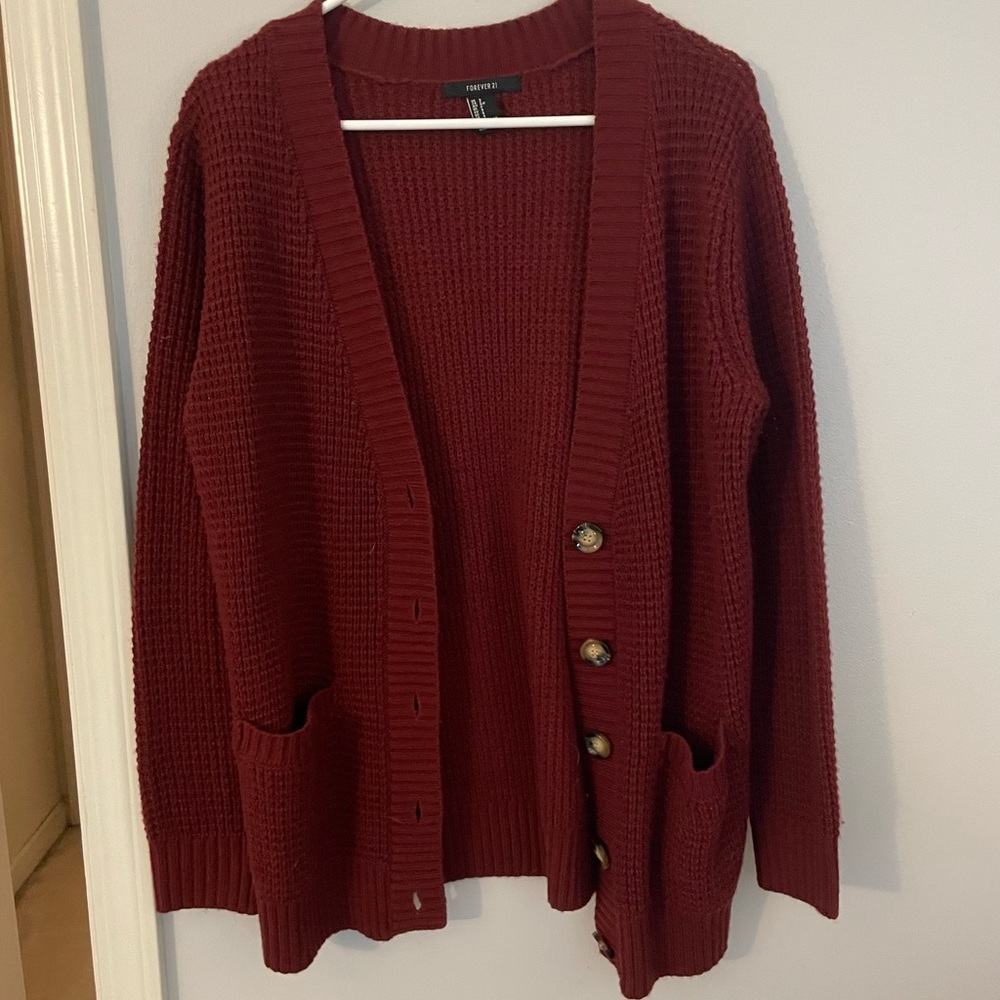 Red Knit Cardigan